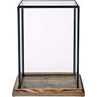 Better &amp- Best 1363064 Urna cristal cuadrada alta base madera de madera y cristal- color: cristal
